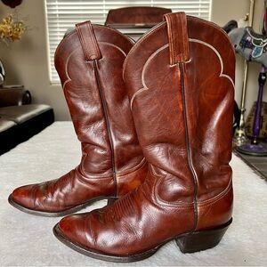 Tony Lama Brown Leather Men’s Western Cowboy Boots size 8.5 D